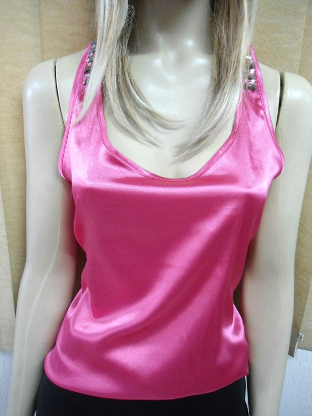 Blusa pink cetim Feminina