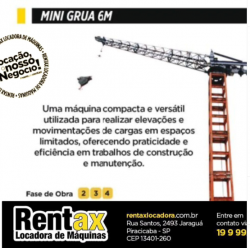 Mini grua 6 metros, Locação