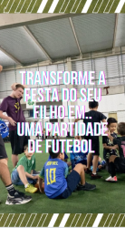 recreação para futebol em festa infantil