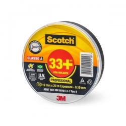 Fita Isolante 3M Scotch 33+ 3m 19mm X 20m X 0.19mm 