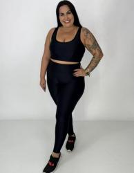 Conjunto Fitness Plus Size G1 - Tecido Poliamida