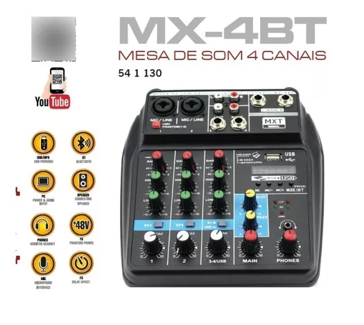 mesa-de-som-4-canais-mxt-mx4bt-bluetooh-usb-phanton-efeitos-limeira-americana-rio-claro