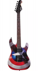 Guitarra PHX Strato Marvel Capitão América Gmc 1