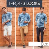 Moda - camisa jeans masculina Deliz  - camisa jeans masculina Deliz 