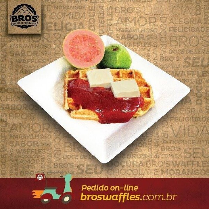 waffles de queijo com Goiabada