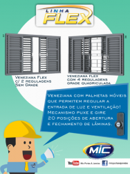 Veneziana de Aço Multiflex com  regulagem Mic